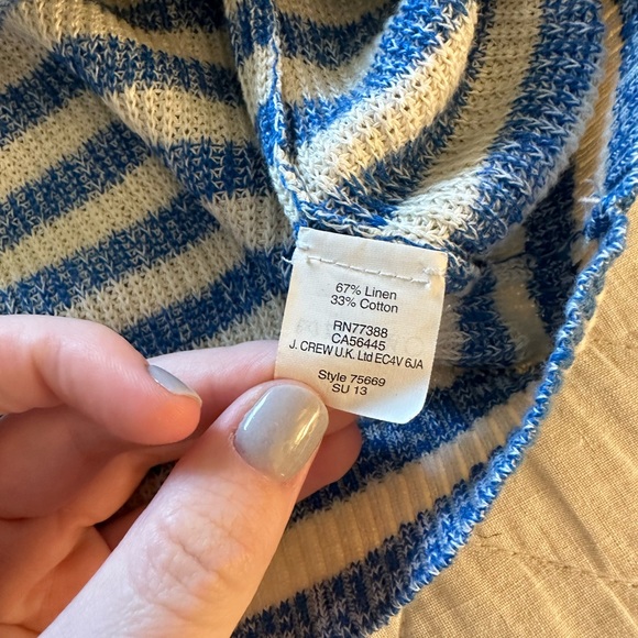 Jcrew XS Striped Linen sweater, 3/4 sleeves - Picture 3 of 3